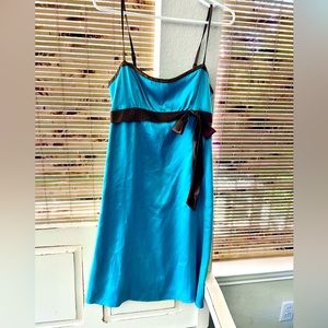 Silk Tiffany Blue with brown accents